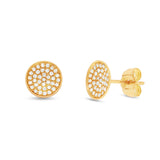 0.19ct 18k Yellow Gold Diamond Pave Stud Earring