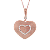 0.13ct 14k Rose Gold Diamond Heart Necklace