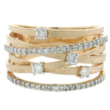 0.40ct 14k Rose Gold Diamond Bridge Ring