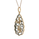 0.60ct 14k Two-tone Black Rhodium Gold Diamond Butterfly Pendant