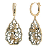 1.00ct 14k Two-tone B/r Diamond Butterfly Earring
