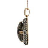 1.70ct White & Champagne Diamond & 11.85ct Smokey Topaz 14k Rose Gold Pendant