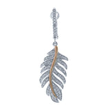 0.55ct 14k Two-tone R/g Diamond Feather Earring