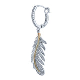 0.55ct 14k Two-tone R/g Diamond Feather Earring