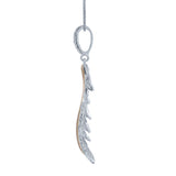 0.35ct 14k Two-tone R/g Diamond Feather Pendant