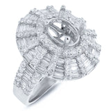 2.83ct 18k White Gold Diamond Semi-mount Ring