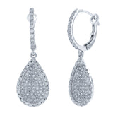 0.90ct 14k White Gold Diamond Pave Drop Earring