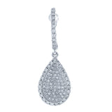 0.90ct 14k White Gold Diamond Pave Drop Earring
