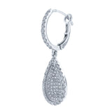 0.90ct 14k White Gold Diamond Pave Drop Earring