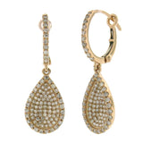 0.90ct 14k Rose Gold Diamond Pave Drop Earring