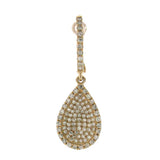 0.90ct 14k Rose Gold Diamond Pave Drop Earring