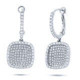 1.00ct 14k White Gold Diamond Pave Drop Earring