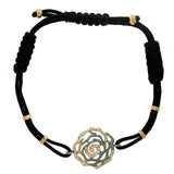 0.30ct 14k Two-tone Black Rhodium Gold Diamond Flower Bracelet
