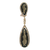 0.90ct Diamond & 19.92ct Smokey Topaz 14k Rose Gold Earring
