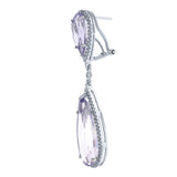0.90ct Diamond & 18.81ct Amethyst 14k White Gold Earring