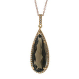 0.30ct Diamond & 7.41ct Smokey Topaz 14k Rose Gold Pendant