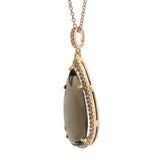 0.30ct Diamond & 7.41ct Smokey Topaz 14k Rose Gold Pendant