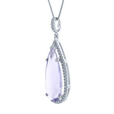 0.30ct Diamond & 7.38ct Amethyst 14k White Gold Pendant