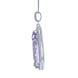 0.30ct Diamond & 7.38ct Amethyst 14k White Gold Pendant
