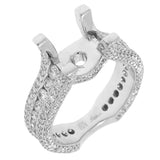 1.90ct 18k White Gold Diamond Semi-mount Ring Size 7.5