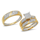 0.28ct 14k Yellow Gold Diamond Trio Set Pave