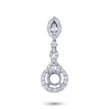 0.76ct 18k White Gold Diamond Semi-mount Pendant