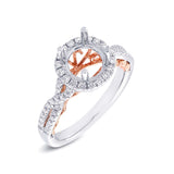 0.38ct 14k Two-tone Rose Gold Diamond Semi-mount Ring