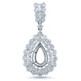 2.07ct 18k White Gold Diamond Semi-mount Pendant