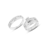 0.96ct 14k White Gold Diamond Trio Set Cluster