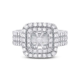 1.08ct 14k White Gold Diamond Semi-mount Ring