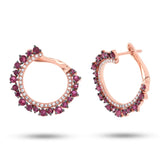 0.24ct Diamond & 1.14ct Ruby 14k Rose Gold Earring