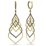 1.31ct 14k Yellow Gold Champagne Diamond Earring