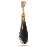 0.63ct Diamond & 40.31ct Smokey Topaz 14k Rose Gold Pendant