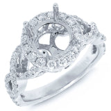 0.71ct 14k White Gold Diamond Semi-mount Ring