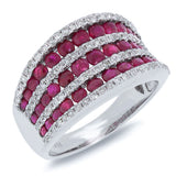 0.48ct Diamond & 2.15ct Ruby 14k White Gold Ring
