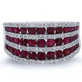 0.48ct Diamond & 2.15ct Ruby 14k White Gold Ring