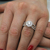 1.07ct 14k Two-tone Rose Gold Diamond Cluster Engagement Ring