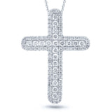 0.81ct 14k White Gold Diamond Cross Necklace
