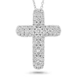 0.60ct 18k White Gold Diamond Cross Necklace