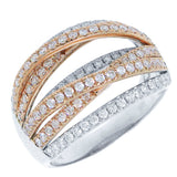 0.91ct 14k Two-tone Rose Gold Diamond Bridge Ring