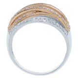 0.91ct 14k Two-tone Rose Gold Diamond Bridge Ring