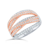 0.91ct 14k Two-tone Rose Gold Diamond Bridge Ring