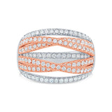 0.91ct 14k Two-tone Rose Gold Diamond Bridge Ring