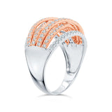 0.91ct 14k Two-tone Rose Gold Diamond Bridge Ring