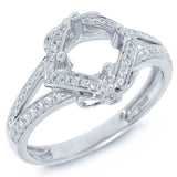 0.26ct 14k White Gold Diamond Semi-mount Ring