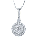0.44ct 14k White Gold Diamond Cluster Pendant