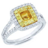 0.68ct 14k Two-tone Gold Diamond Semi-mount Ring