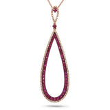 0.36ct Diamond & 1.31ct Ruby 14k Rose Gold Pendant