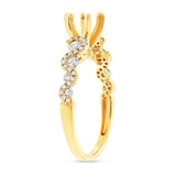 0.54ct 14k Yellow Gold Diamond Semi-mount Ring