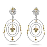6.42ct 18k White Gold White & Fancy Color Diamond Earring